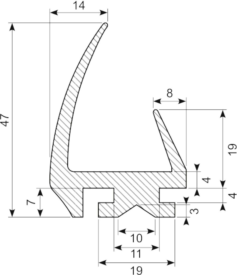 EPDM gummiprofil sh.65