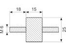 Vibrationsdæmper Ø25x15 mm