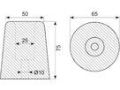 Buffer Ø65/Ø50x75 mm højde