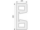 B-fenderliste sort 60 mm