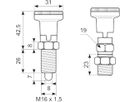 Rustfri positioneringsbolt d=8
