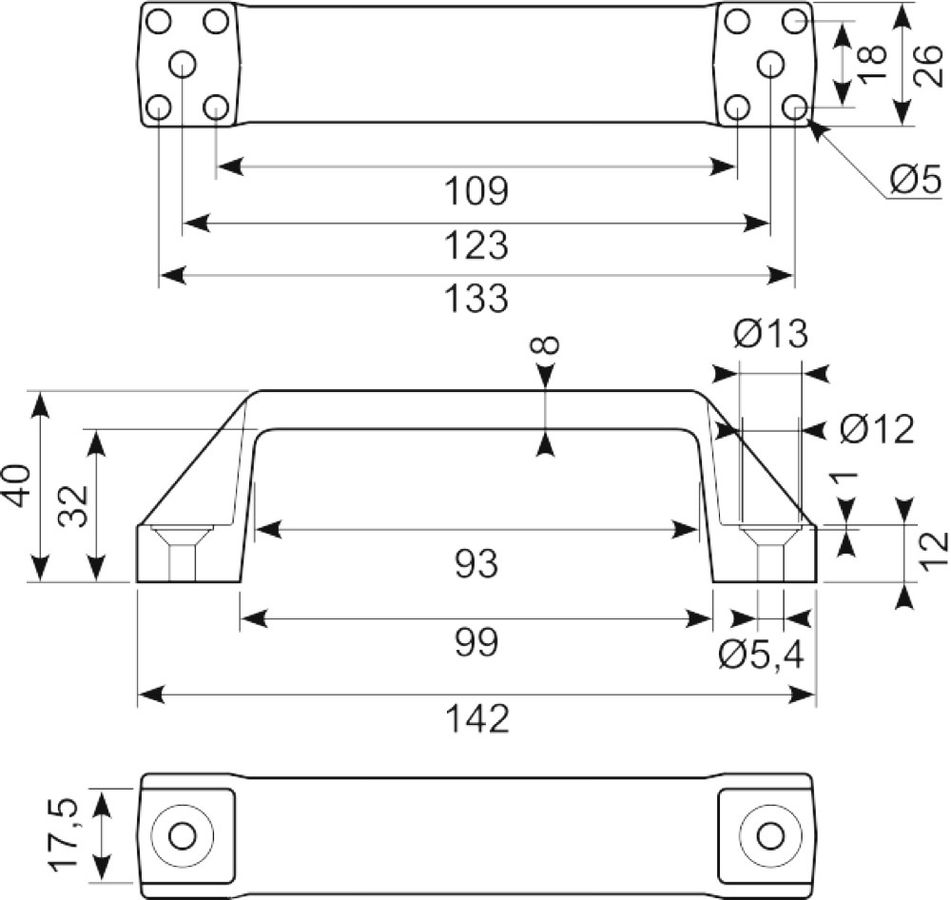 Greb 123mm sort