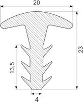 Gummiprofil. pile-Form.