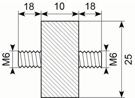 Vibrationsdæmper Ø25x10
