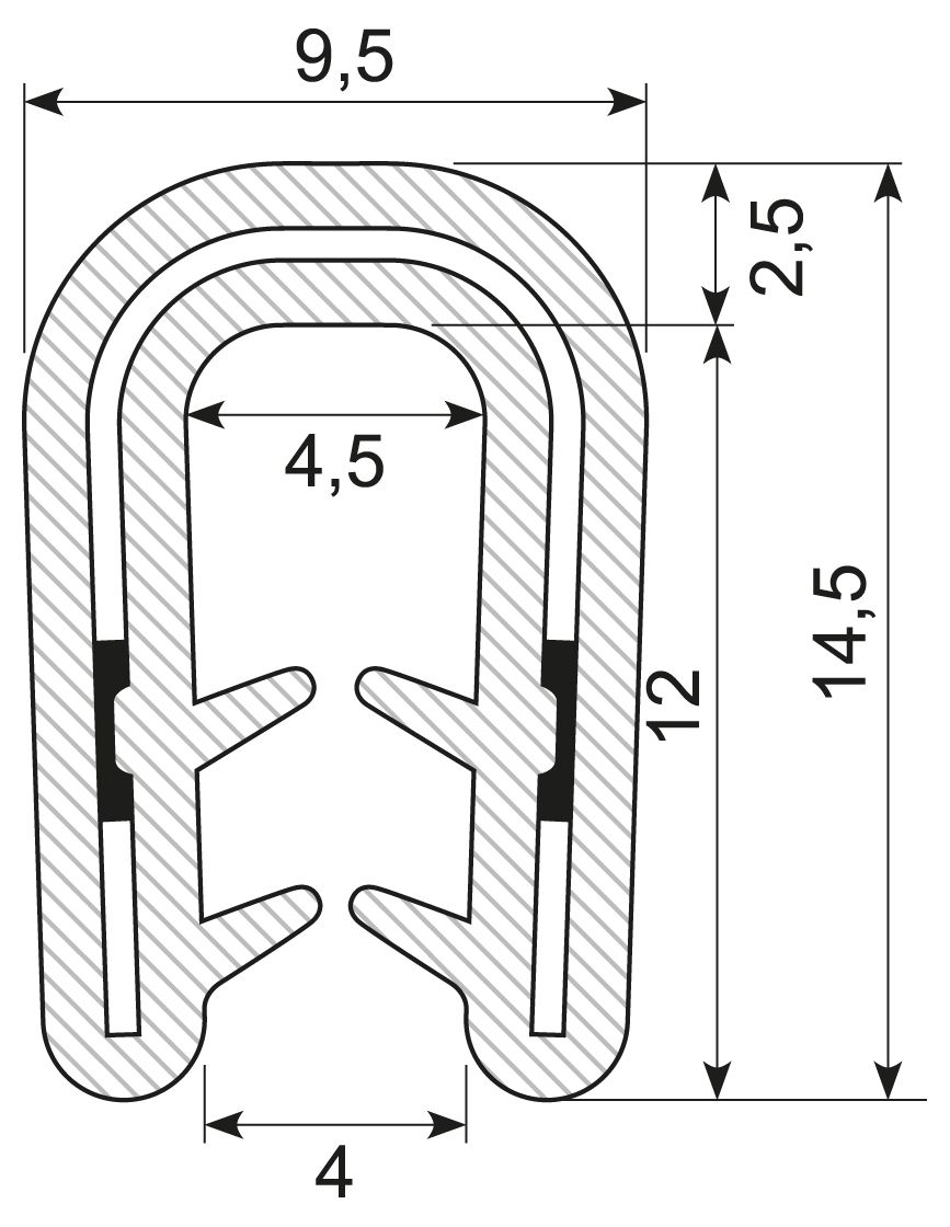 Kantliste EPDM grip 1.5-3.5 mm
