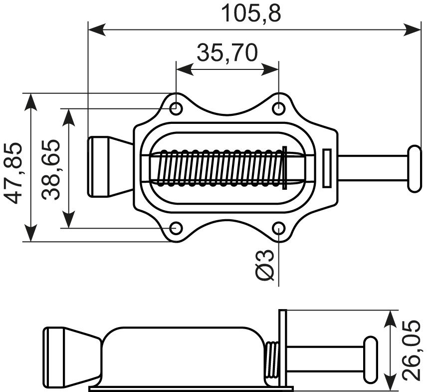 Dørholder 47.8x104.5mm
Nickleplated