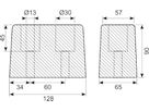 Buffer 130x65x90 mm NR/SBR