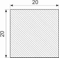 Svampegummi 20 x 20 mm EPDM