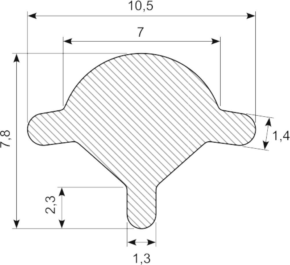 Låsekile. sort 10.5x7.8 mm