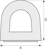 D-Profil cellegummi M/klæb