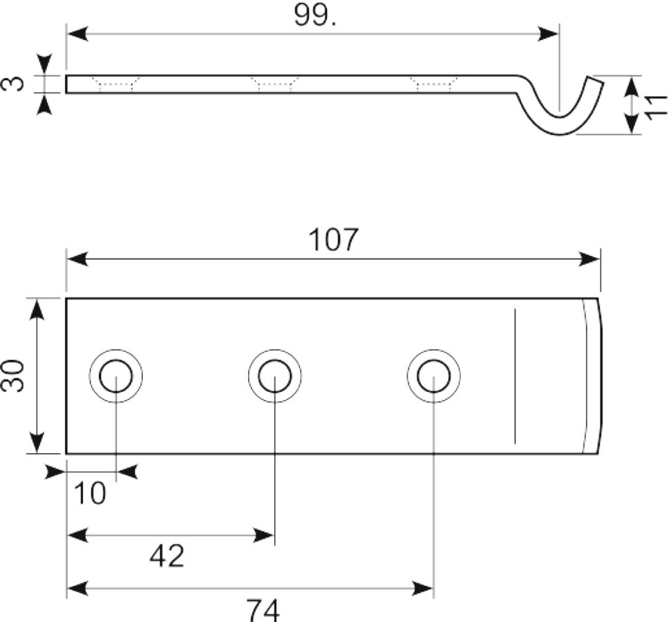 Modhold forkrøbbet 30x107 mm