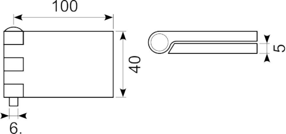 Bladhængsel 40x100 mm