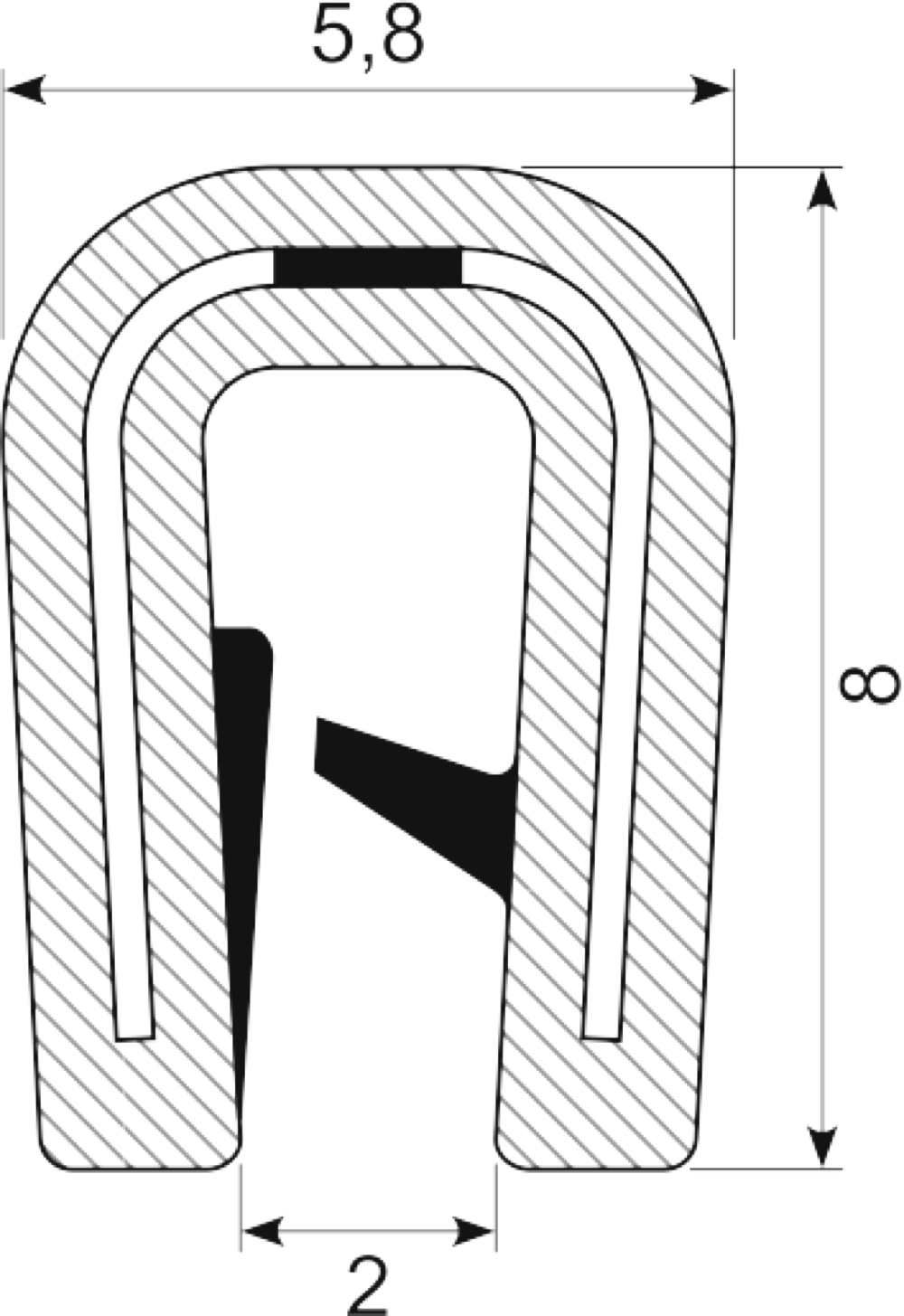Kantliste PVC grip 1.0-2.0 mm