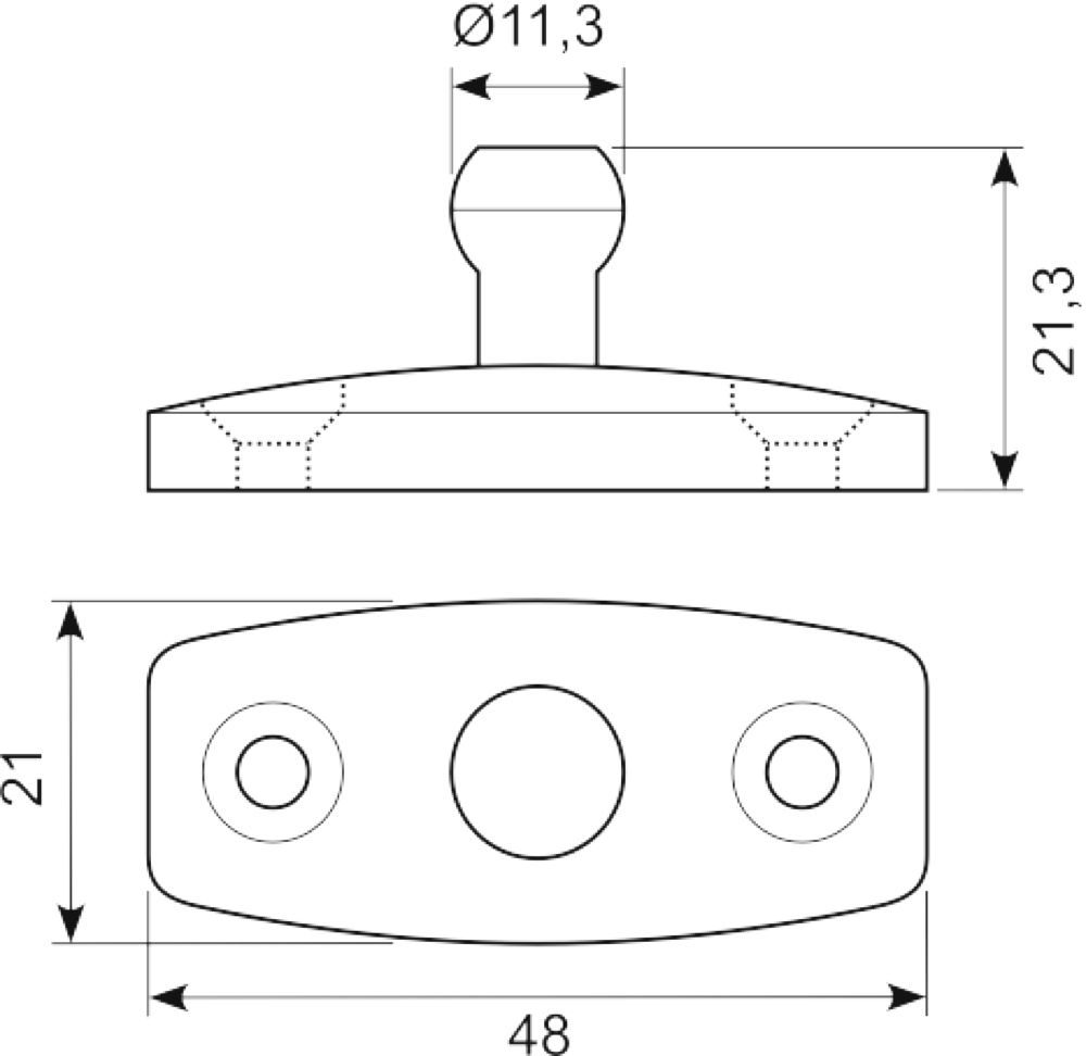 Han støbt tap højde 21.3 mm