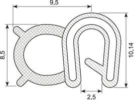 Kantliste Co.ex TPE-POM
M/ballon på side grip 1.0-2.0
Sh 7