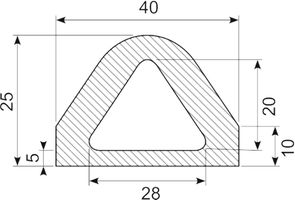 D-Fender EPDM 40 x 25 mm