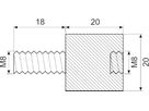 Vibrationsdæmper Ø20x20 mm