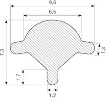 Låsekile. sort 9.5x7.3 PVC