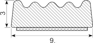 Svampegummi EPDM. sort
9 x 3 mm. rullelgd. 150 m
900m/kass