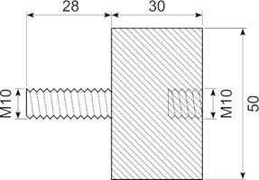 Vibrationsdæmper Ø50x30 mm