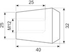 Sort knop Ø32x40 M12 indv.gev.