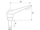Justerbart håndtag M10x32