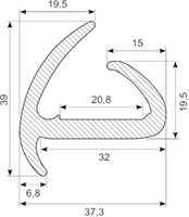 Containerprofil EPDM i 5 m længder