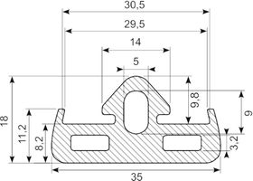 Rudestativprofil  M/2 kanaler