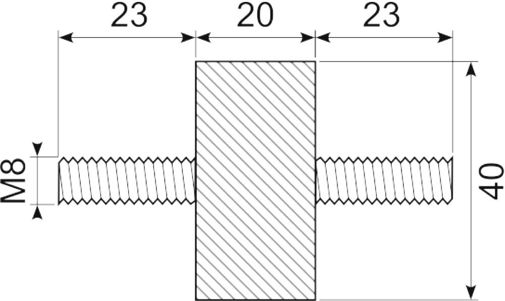 Vibrationsdæmper Ø40x20mm