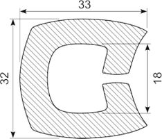 Fenderliste PVC sort