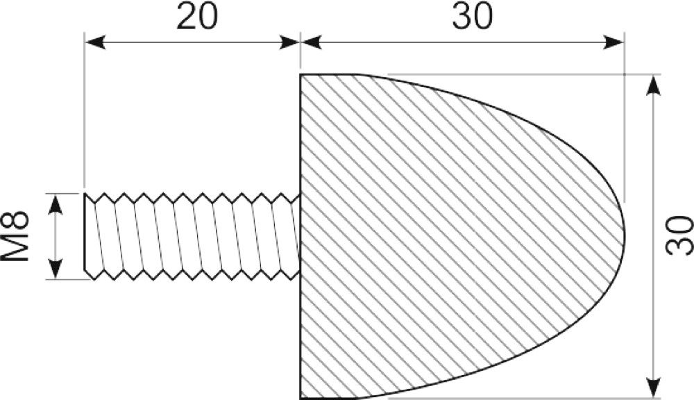 Vibrationsdæmper ø30x30 mm