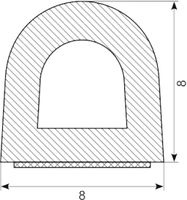 D-Profil cellegummi M/klæb