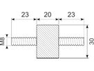 Vibrationdæmper ø30x20 mm