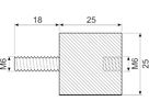 Vibrationsdæmper Ø25x25 mm
