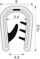 Kantliste PVC grip 2.5-4.0 mm, Sh 78