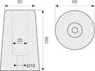 Buffer Ø65/Ø50x100 mm højde