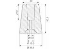 Ø36.5x50.3 mm grå gummibuffer