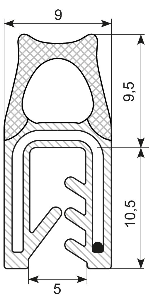 Kantliste Co.ex EPDM
M/ballon på ryg grip 2.0-4.0