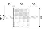 Vibrationsdæmper Ø75x60 mm