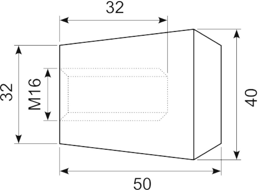 Sort knop Ø40x50 M16 indv.gev.