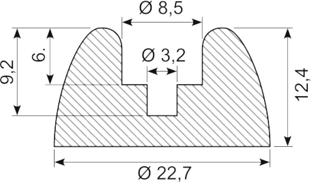 Gummibuffer Ø22.7x12.4 mm sort