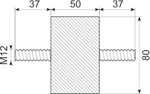 Vibrationsdæmper Ø80x50 mm