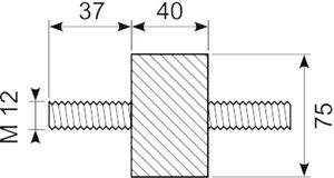 Vibrationsdæmper Ø75x40 mm