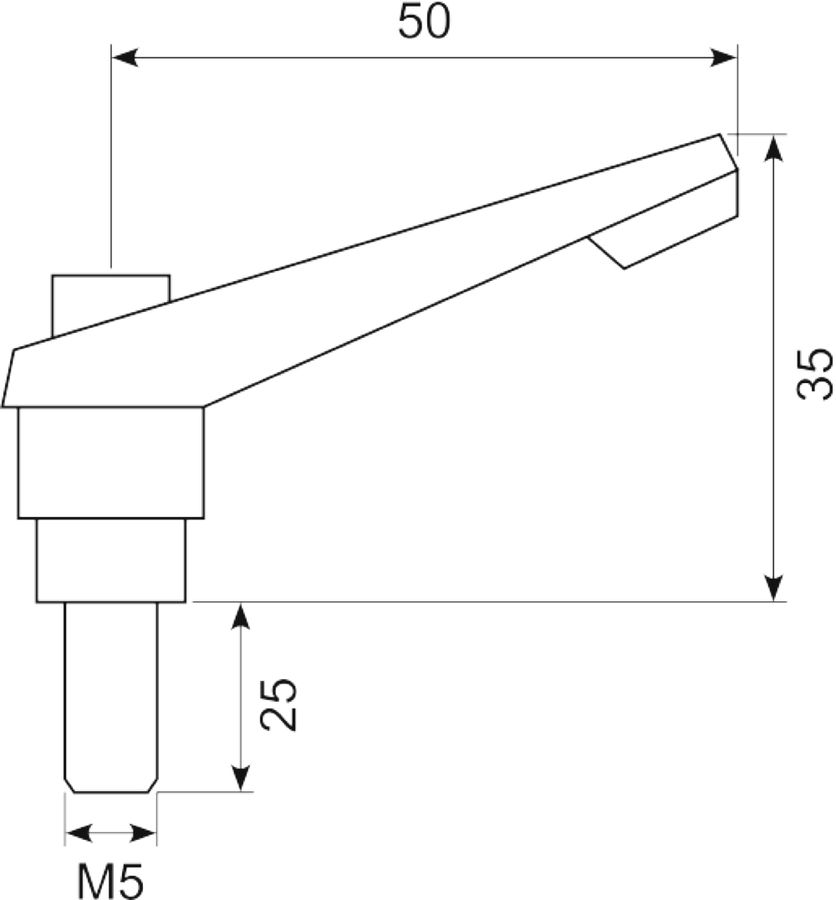 Justerbart håndtag M5x25