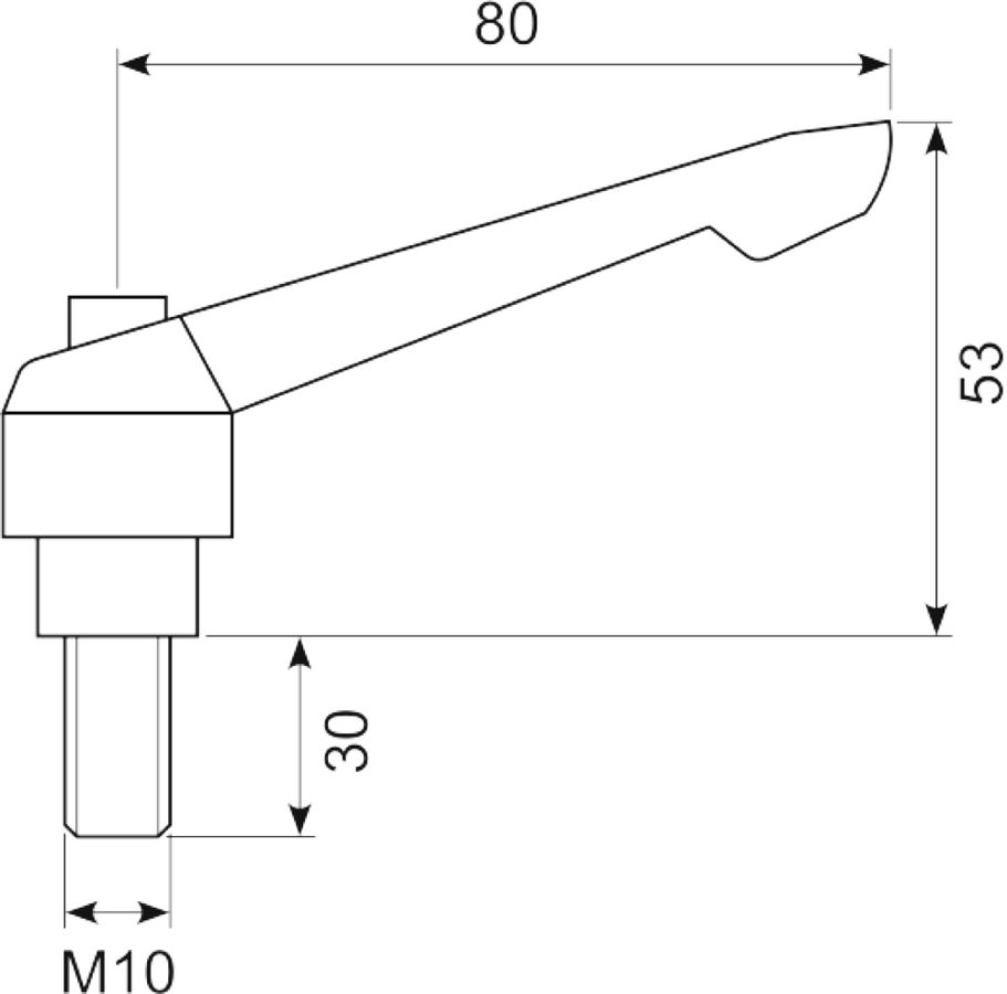 Justerbart håndtag M10x30