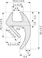 Afdækningsliste. 16 mm bred.