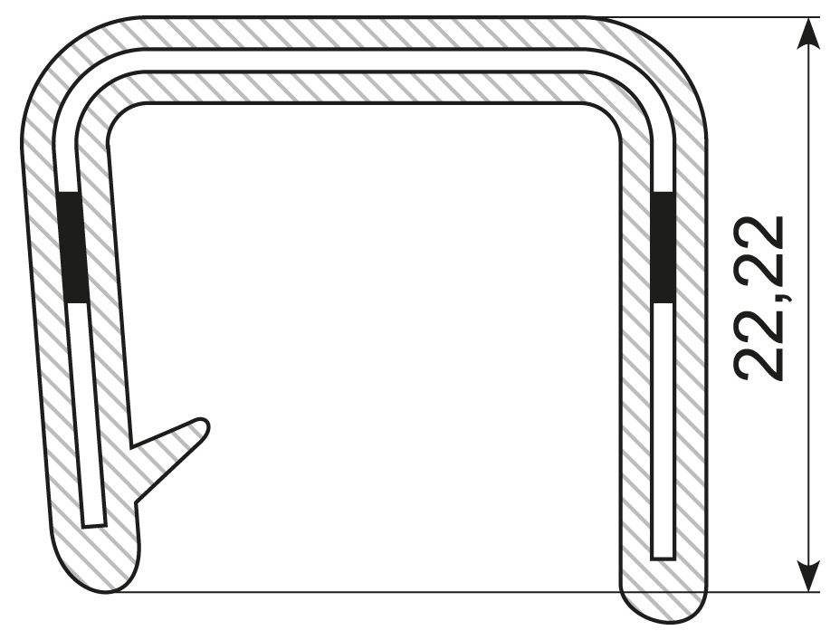 Kantliste PVC grip 18-19 mm