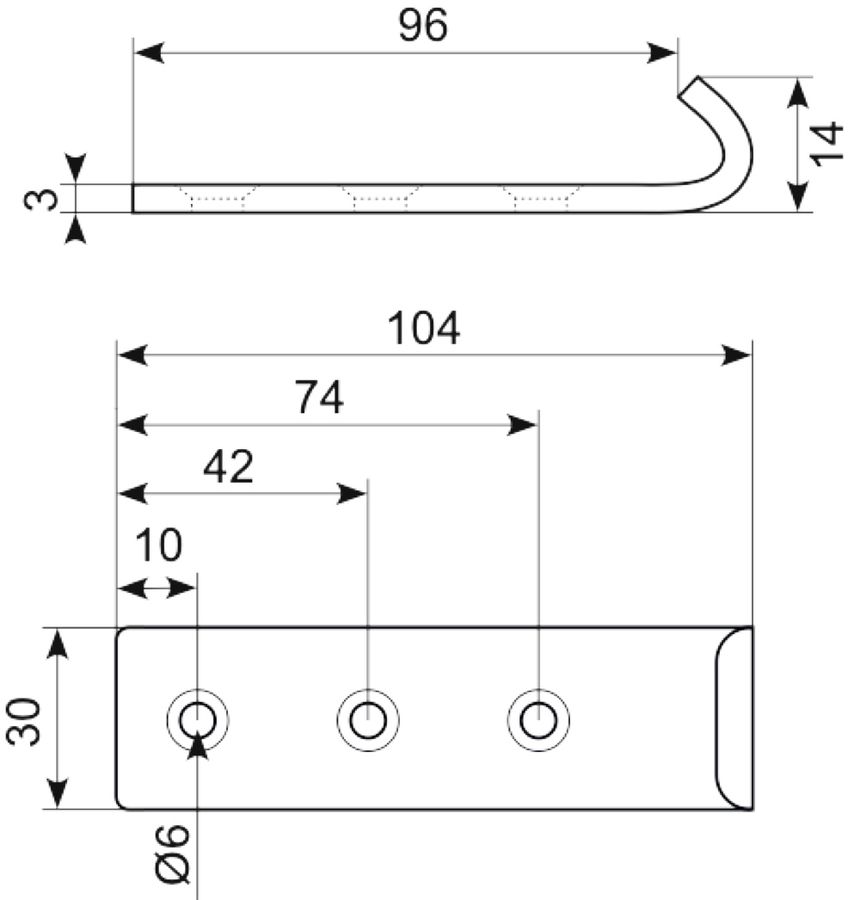 Modhold lige 30x103 mm