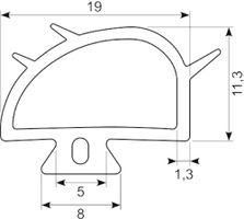 EPDM gummiprofil m/ trekantfod