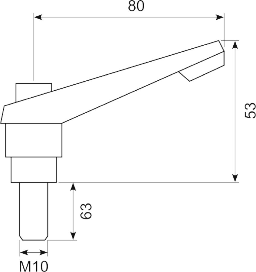 Justerbart håndtag M10x63